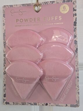 Jessica Simpson Pink Velvet Powder Puffs - Reusable 6 Pack